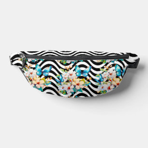 Papillons Fleurs Noir & Blanc Grandes Vagues