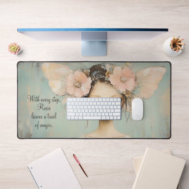 Papillons Fraisés Fleur Whimsical Ailes Nom person (Bureau 1)
