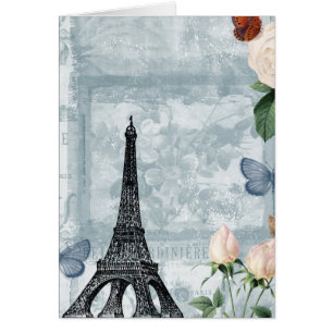 Papillons français vintages et roses