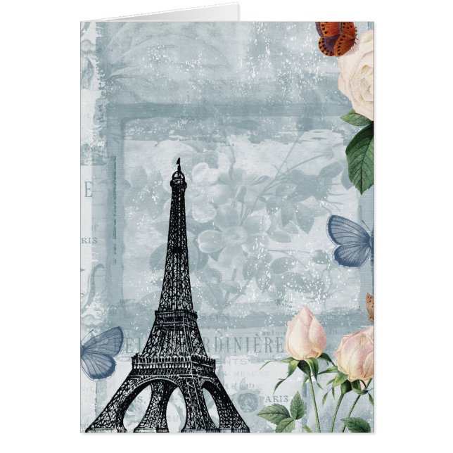 Papillons français vintages et roses (Devant)