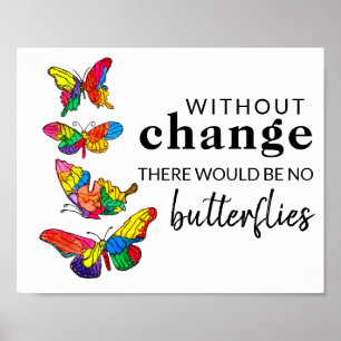 Papillons Inspirational Citation Poster 10" x 8"