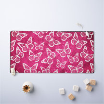 Papillons mignons Élégant Motif blanc et rose chau