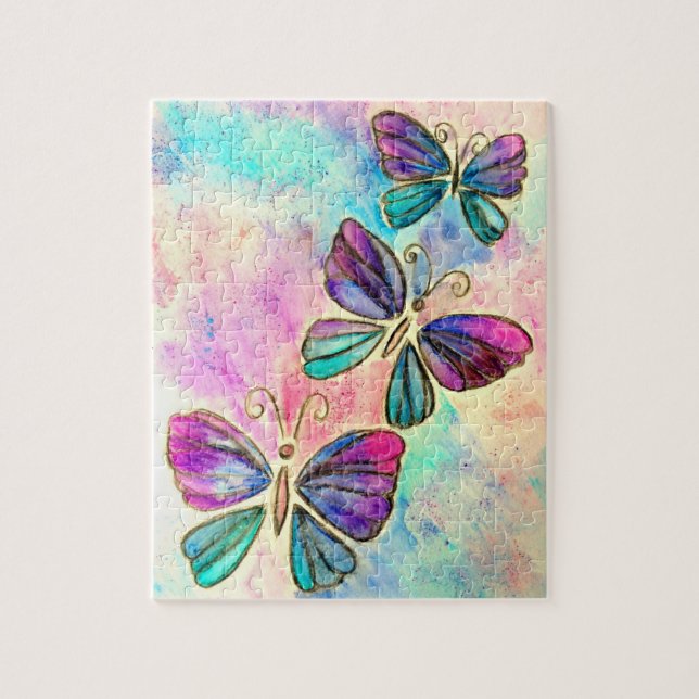 Papillons mignons Flying Jigsaw Puzzle (Vertical)