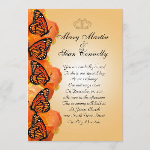 Papillons Monarch faire-part de mariage
