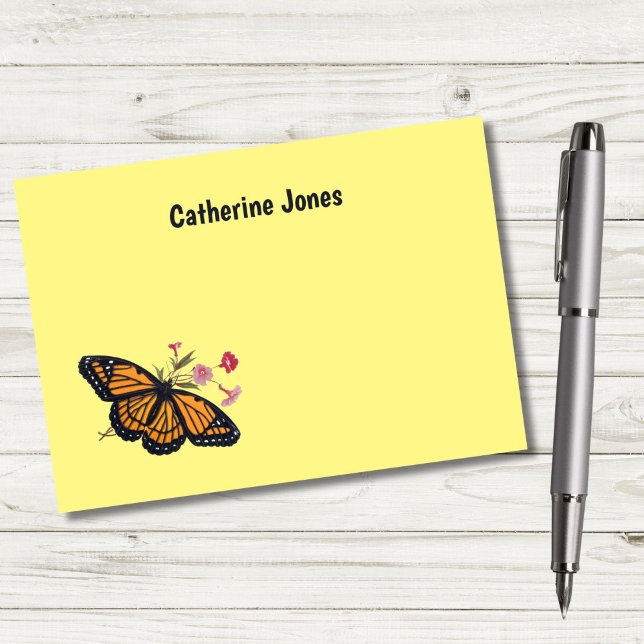 Papillons monarques Post-It personnalisés pour enf (Our beautiful historic Monarch Butterfly can make it a pleasure to jot down notes!)