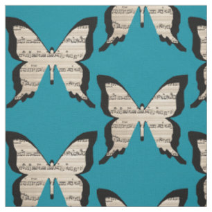 Papillons musicaux - tissu de papillon de musique