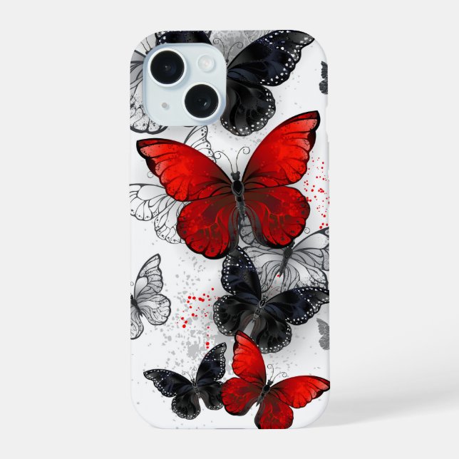 Papillons noirs et rouges volants (Verso)