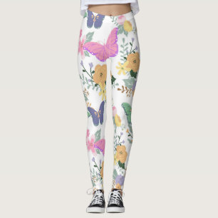 Papillons Pastel et fleurs Leggings