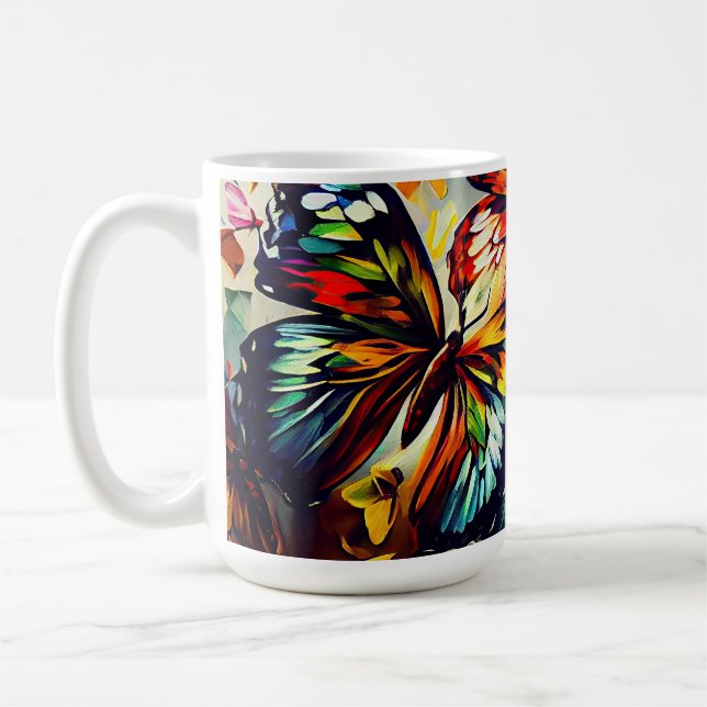 Papillons Peinture à l'huile Style design11 Mug de (Gauche)
