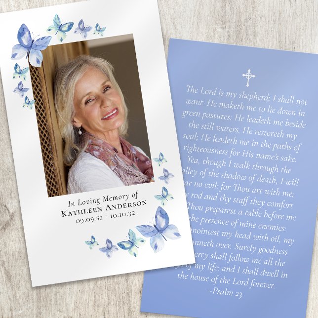 Papillons Photo Carte de prière commémorative (Créateur téléchargé)