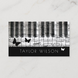papillons pianiste professeur de musique carte de 