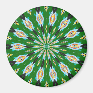 Papillons rétro Printemps vert Kaleidoscope Magnet