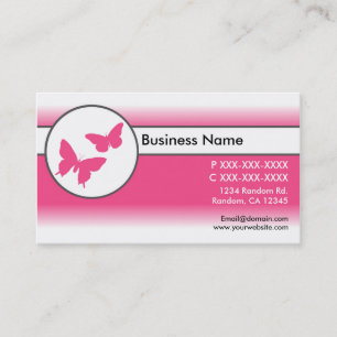 Papillons rose blanc fondu cartes de visite