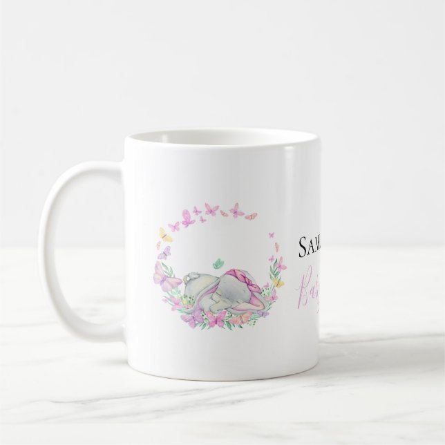 papillons rose éléphant Café Mug (Gauche)