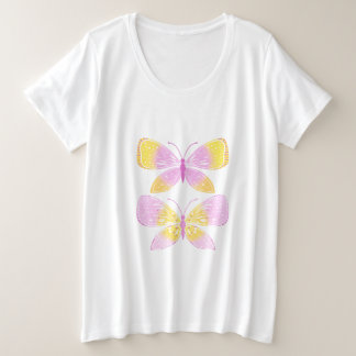 Papillons rose et jaune