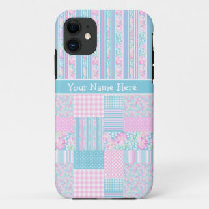 Papillons rose Faux Patchwork iPhone 5/5 s Coque