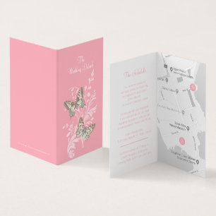 Papillons rose mariage détails plan