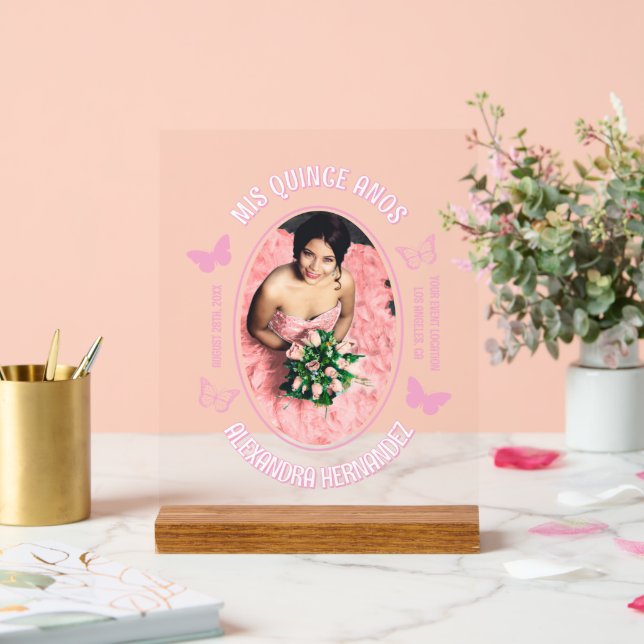 Papillons roses Quinceanera (Mariage)