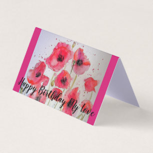 Papillons rouge vif Peindre l'amour Carte d'annive