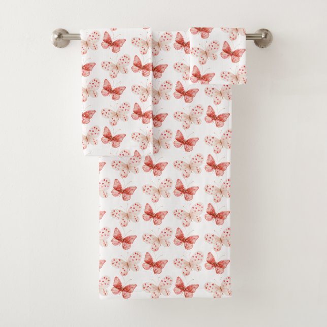 Papillons rouges rose blush   (En situation)
