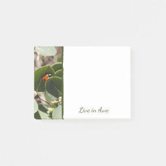 Papillons rouges sur feuilles vertes Post-It Notes