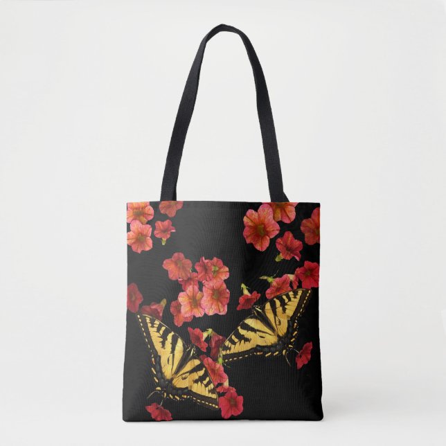 Papillons sur Fleurs de Jardin Sac fourre-tout Flo (Devant)