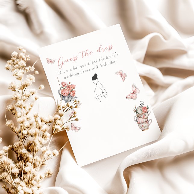 Papillons Thé Floral Douche Dessin Guess Carte de  (Créateur téléchargé)