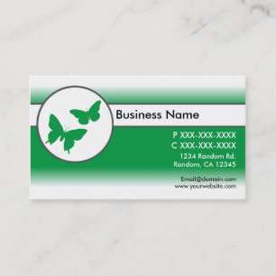Papillons vert blanc fondu cartes de visite