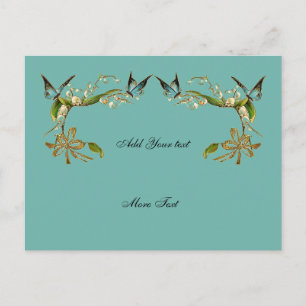 Papillons Vintages de carte postale Turquoises