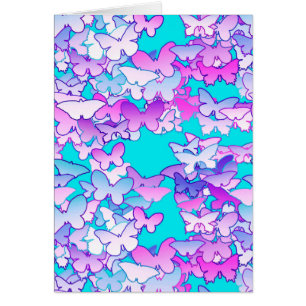 Papillons, violet et turquoise