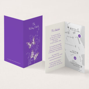 Papillons violet mariage détails plan