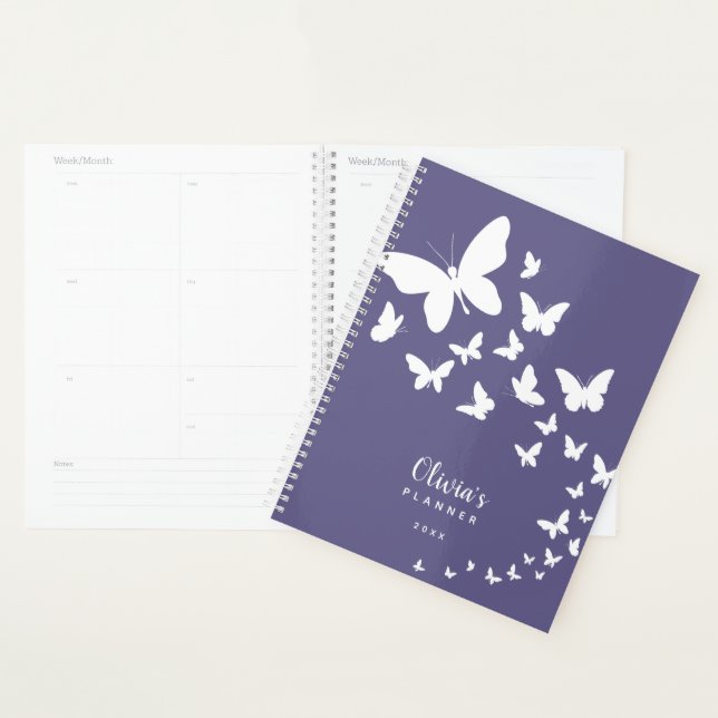 Papillons violets personnalisés (Devant avec enveloppe)