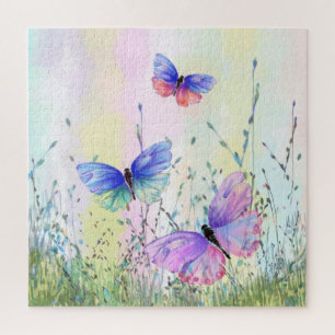 Papillons volant dans la nature Jigsaw Puzzle Prin