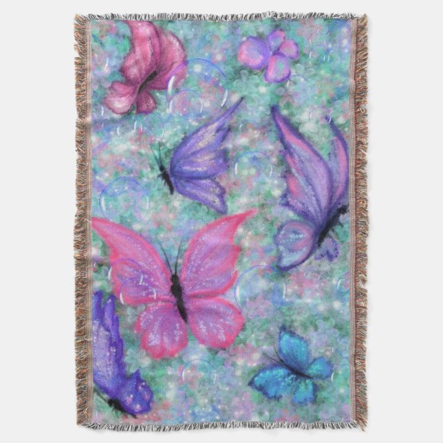 Papillons volants Lancer la couverture (devant Vertical)