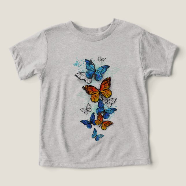 Papillons volants Morpho et Monarch (Design Recto)