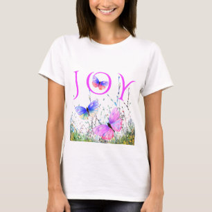 Papillons volants T-shirt Joy Texte