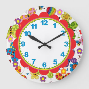 Papillons Whimsical Horloge des enfants avec chiff