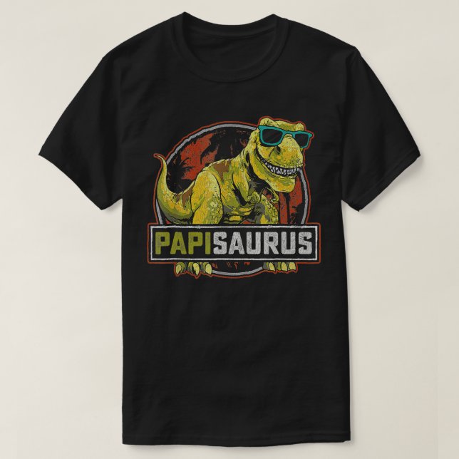Papisaurus T Rex Dinosaur Papi Saurus Familienmatt T-Shirt (Design vorne)