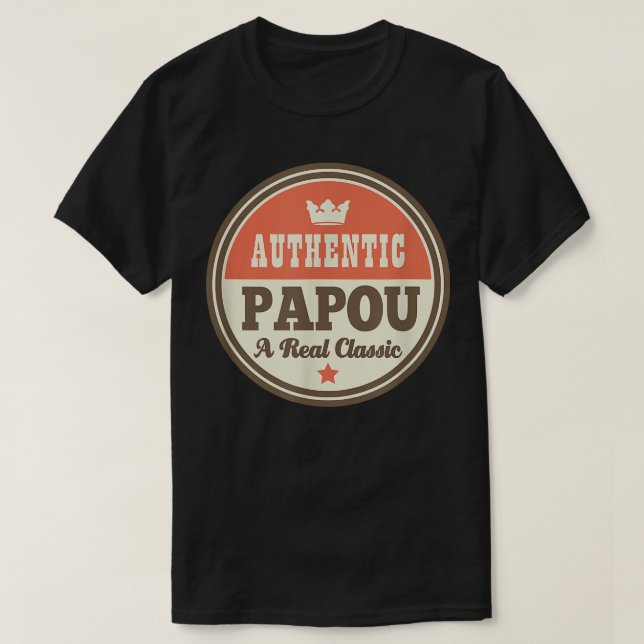 Papou Grandpa Tshirt Vathers Day T-Shirt Geschenk  (Design vorne)