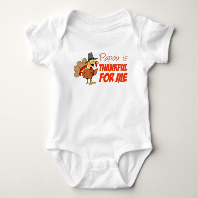 Papou ist mir dankbar baby strampler (Vorderseite)