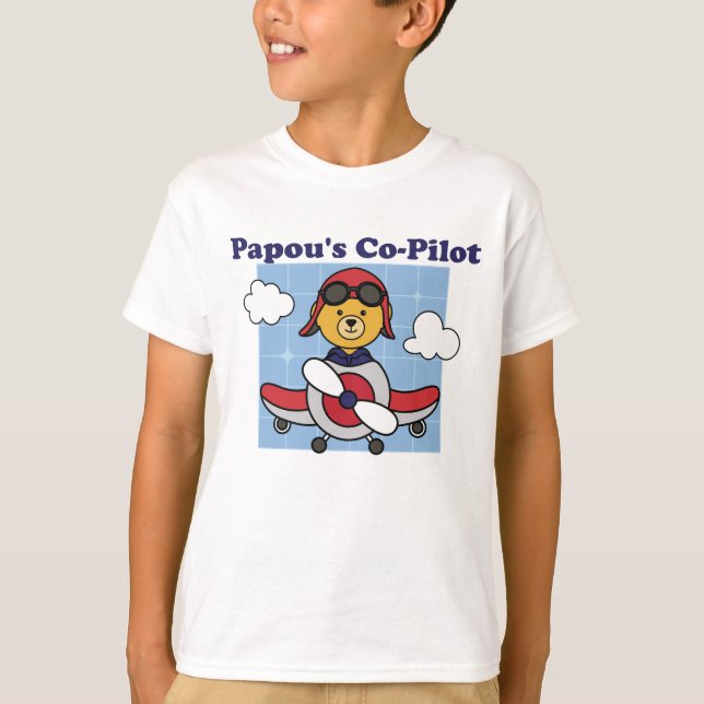 Papous kleiner Co-Pilot - Niedliches Flugzeug T-Shirt (Vorderseite)