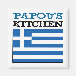 Papous Küche mit Flagge von Griechenland Magnet