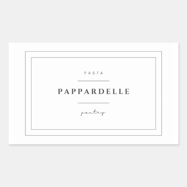Pappardelle Pasta Food Label Aufkleber (Vorderseite)