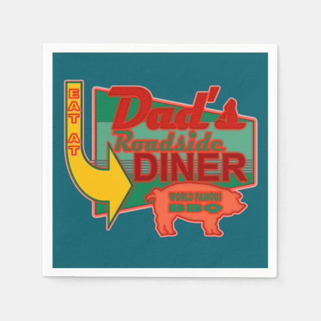 Pappas Roadside Diner Untersetzer Serviette (Vorderseite)
