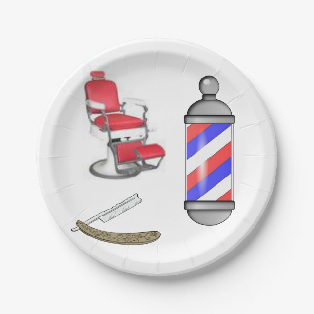 Pappbecher Friseur Pappteller (Vorderseite)