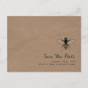 Pappe Inspiriert Honigbiene Save the Date Ankündigungspostkarte