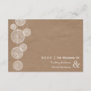 Pappe Inspiriert Twine Globes Wedding R.S.V.P. RSVP Karte