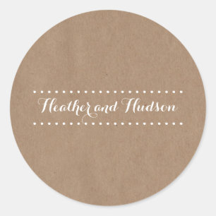 Pappe Inspirierte Hochzeitsticker Runder Aufkleber