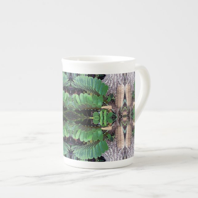 Pappe Palm Pattern Prozellantasse (Vorderseite Rechts)