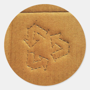 Pappe recycelnd Aufkleber